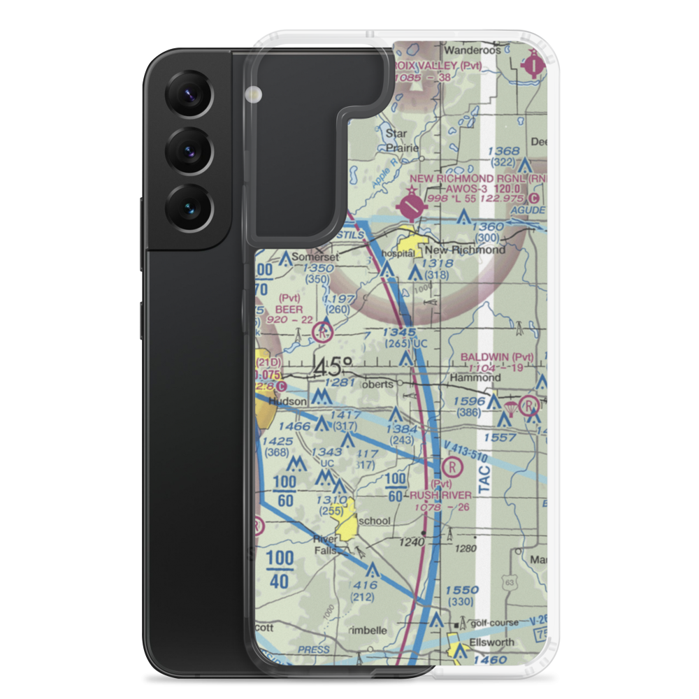 Rusmar Farms Airport (WS41) VFR Sectional Samsung Case Samsung Galaxy S22 Plus model shown