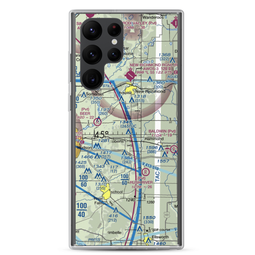 Rusmar Farms Airport (WS41) VFR Sectional Samsung Case Samsung Galaxy S22 Ultra model shown