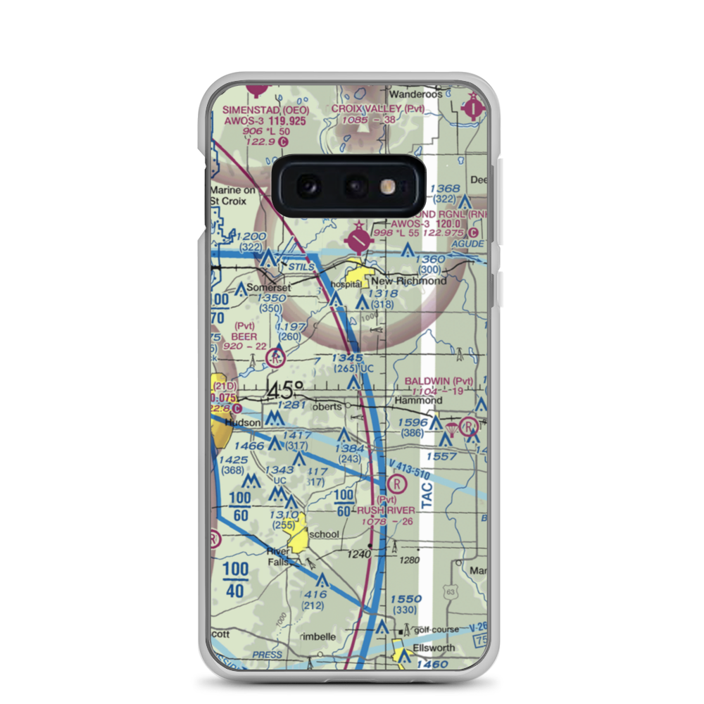 Rusmar Farms Airport (WS41) VFR Sectional Samsung Case Samsung Galaxy S10e model shown