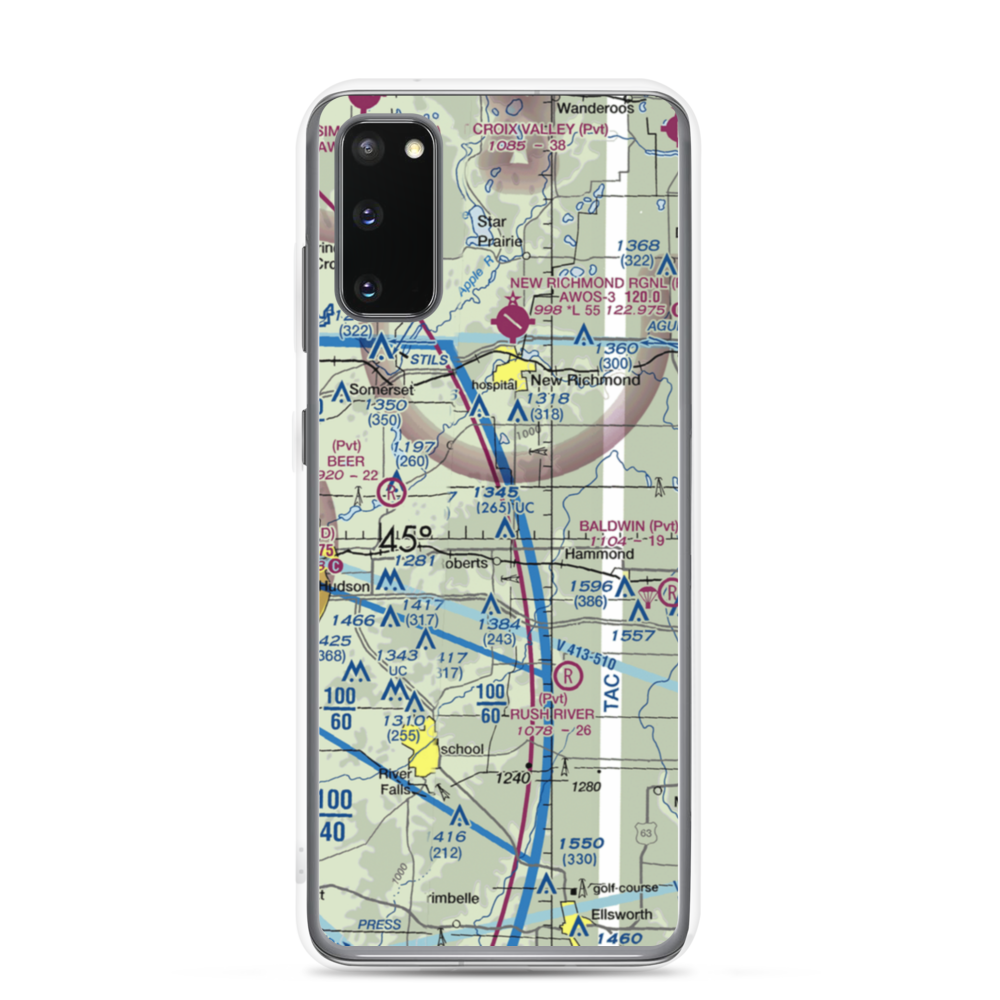 Rusmar Farms Airport (WS41) VFR Sectional Samsung Case Samsung Galaxy S20 model shown