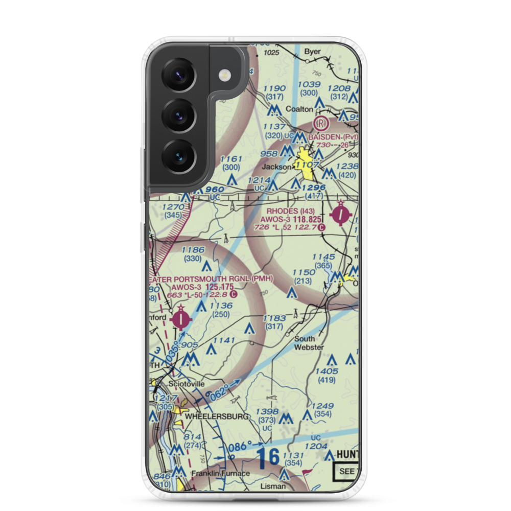 Russ Airport (OI82) VFR Sectional Samsung Case Samsung Galaxy S22 Plus model shown