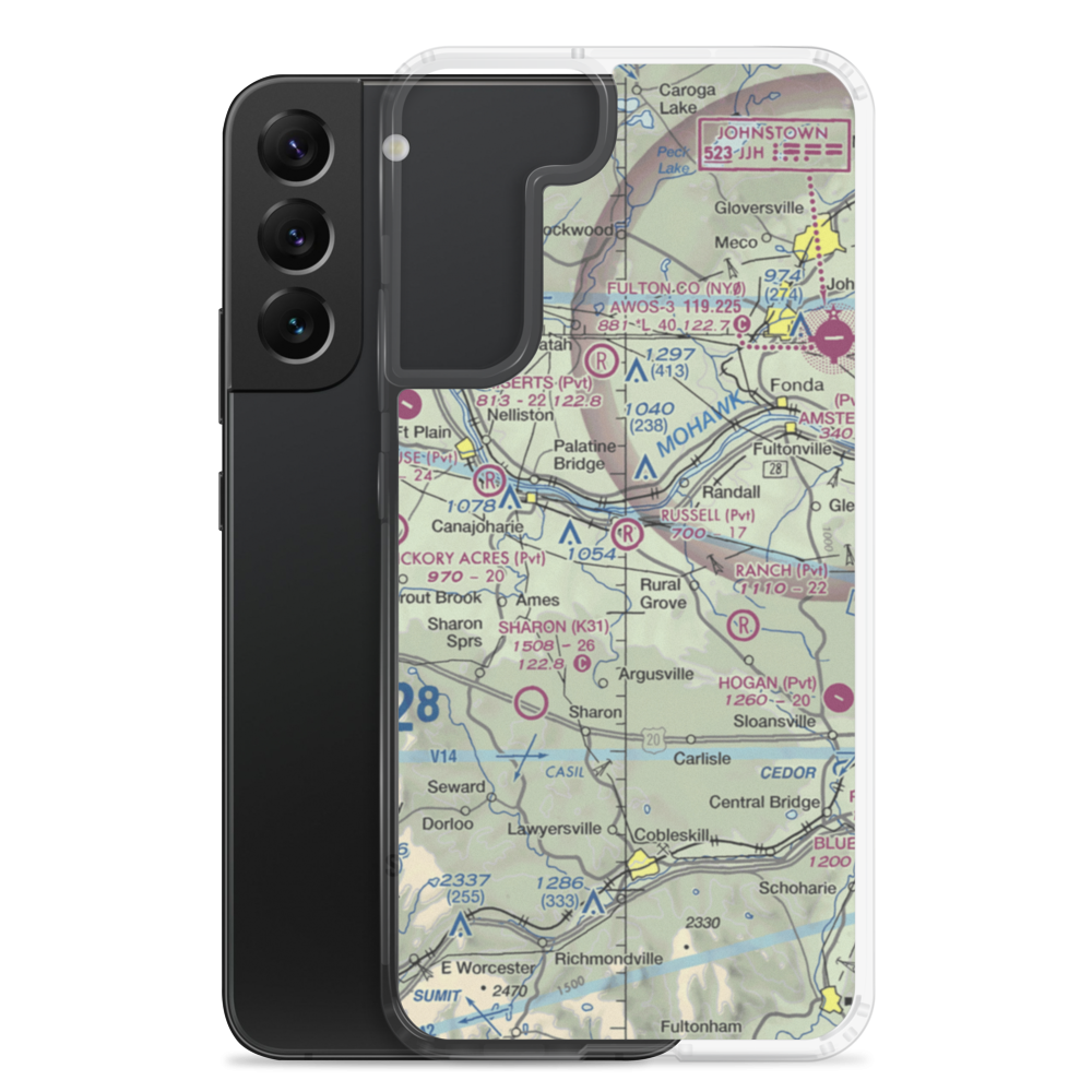 Russell Airport (NY51) VFR Sectional Samsung Case Samsung Galaxy S22 Plus model shown
