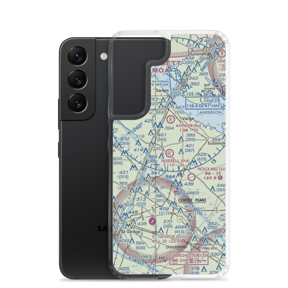 Russell Airport (SC17) VFR Sectional Samsung Case Samsung Galaxy S22 model shown