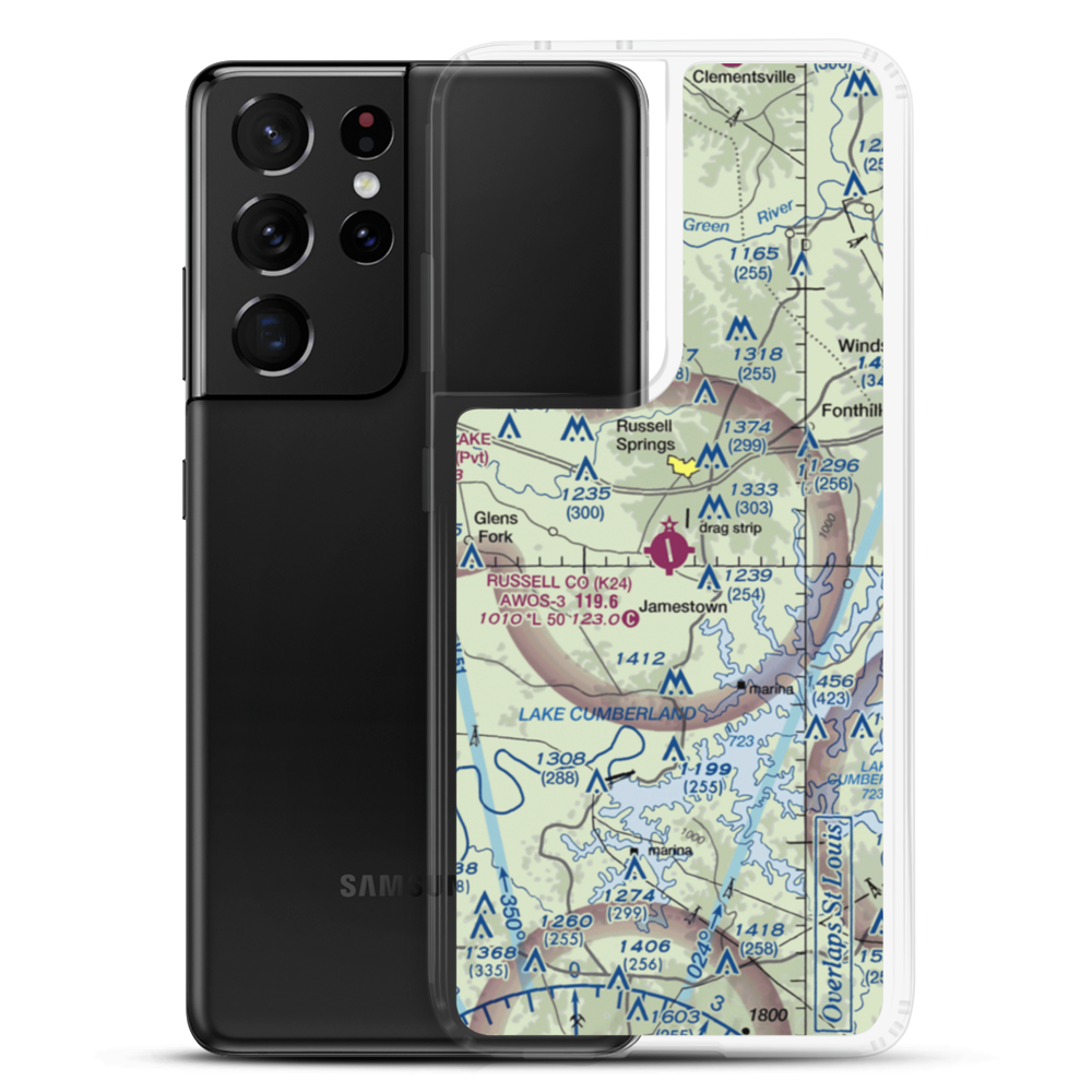 Russell County Airport (K24) VFR Sectional Samsung Case Samsung Galaxy S21 Ultra model shown
