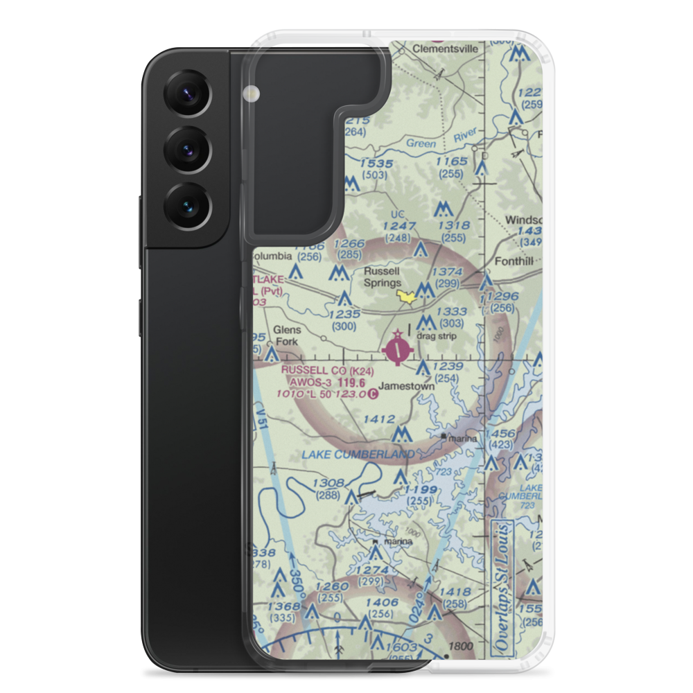 Russell County Airport (K24) VFR Sectional Samsung Case Samsung Galaxy S22 Plus model shown