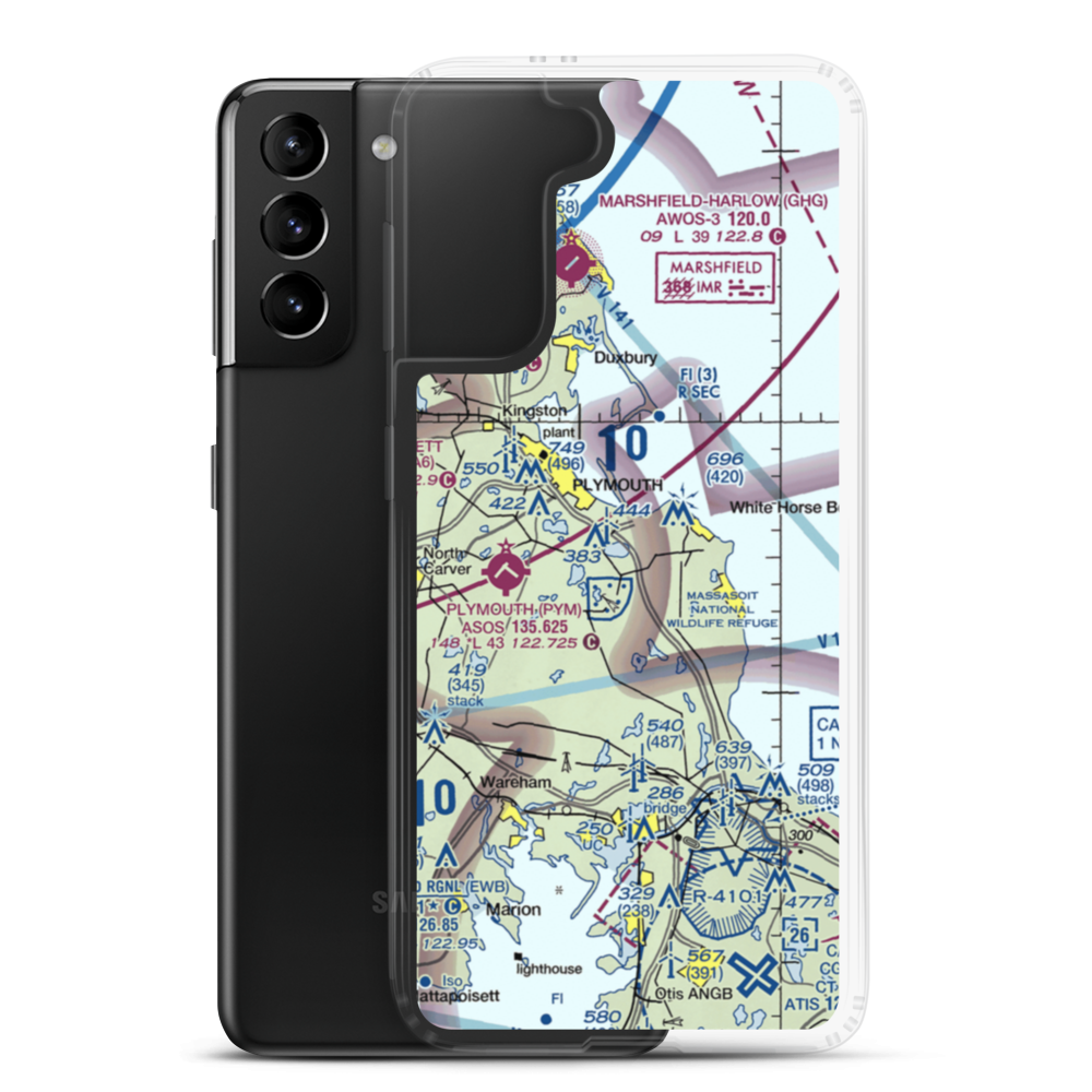 Russell Mill Pond Seaplane Base (MA78) VFR Sectional Samsung Case Samsung Galaxy S21 Plus model shown