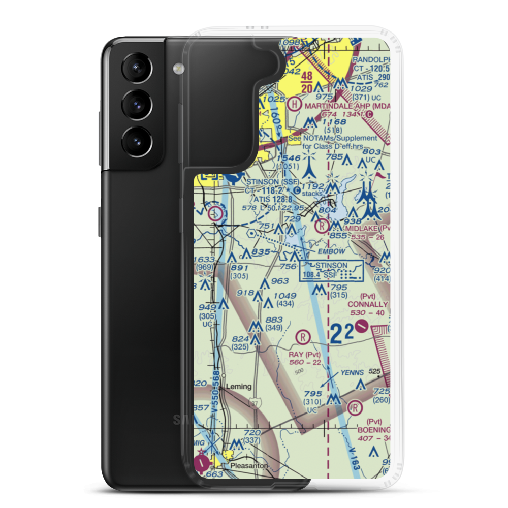 Russell Paradise Airport (2TX1) VFR Sectional Samsung Case Samsung Galaxy S21 Plus model shown