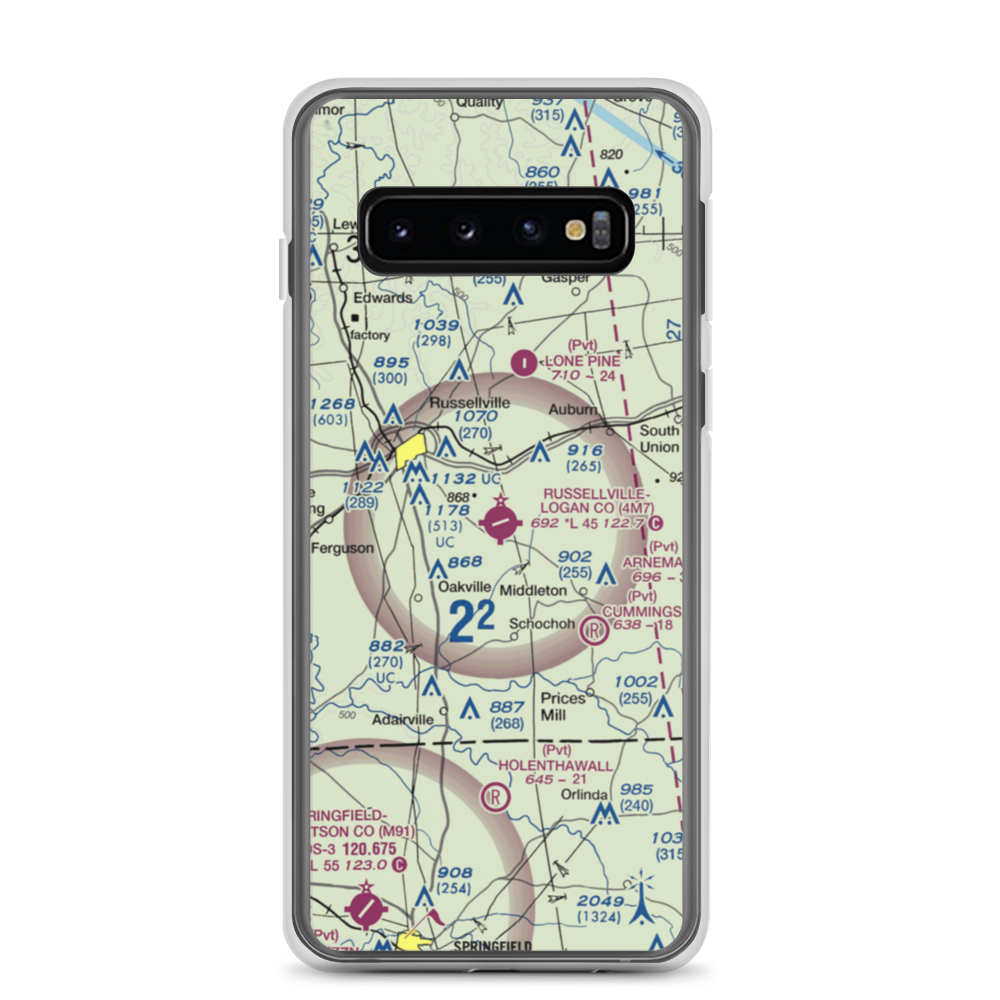 Russellville Logan County Airport (4M7) VFR Sectional Samsung Case Samsung Galaxy S10 model shown