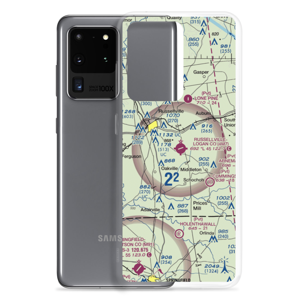 Russellville Logan County Airport (4M7) VFR Sectional Samsung Case Samsung Galaxy S20 Ultra model shown