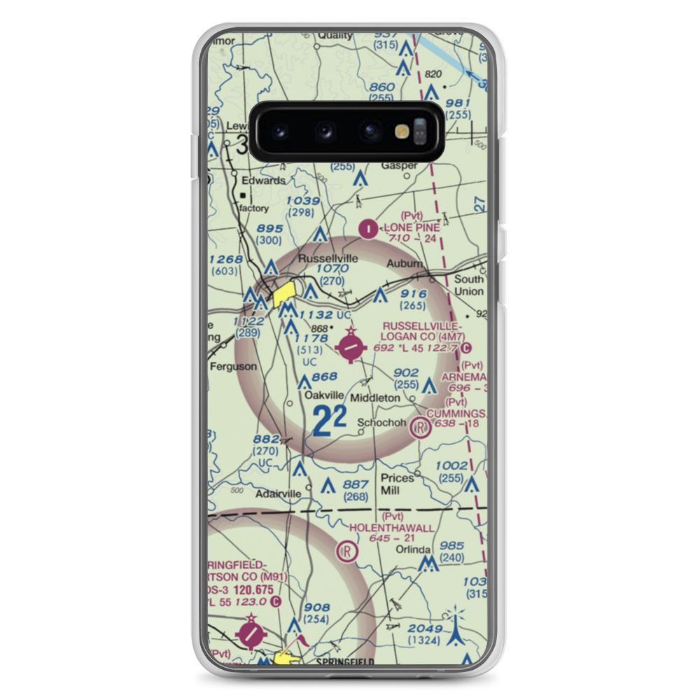 Russellville Logan County Airport (4M7) VFR Sectional Samsung Case Samsung Galaxy S10+ model shown