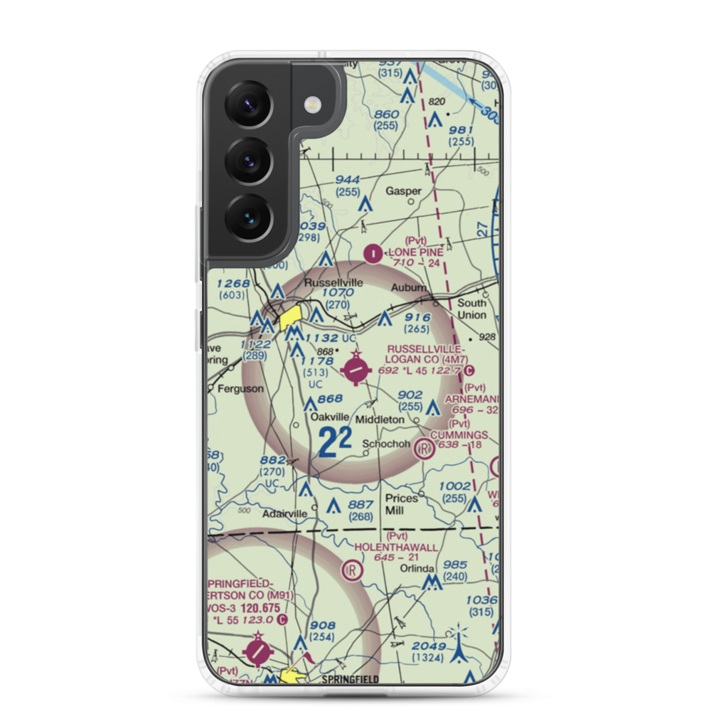 Russellville Logan County Airport (4M7) VFR Sectional Samsung Case Samsung Galaxy S22 Plus model shown
