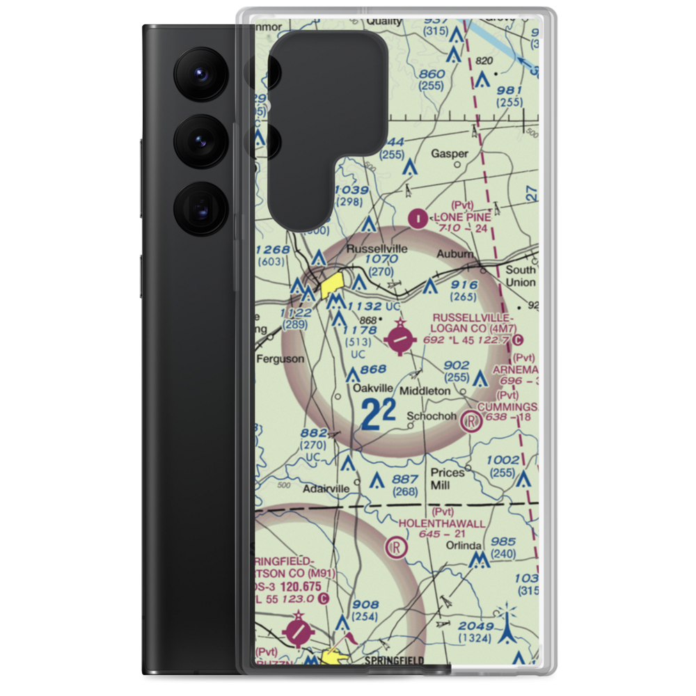 Russellville Logan County Airport (4M7) VFR Sectional Samsung Case Samsung Galaxy S22 Ultra model shown