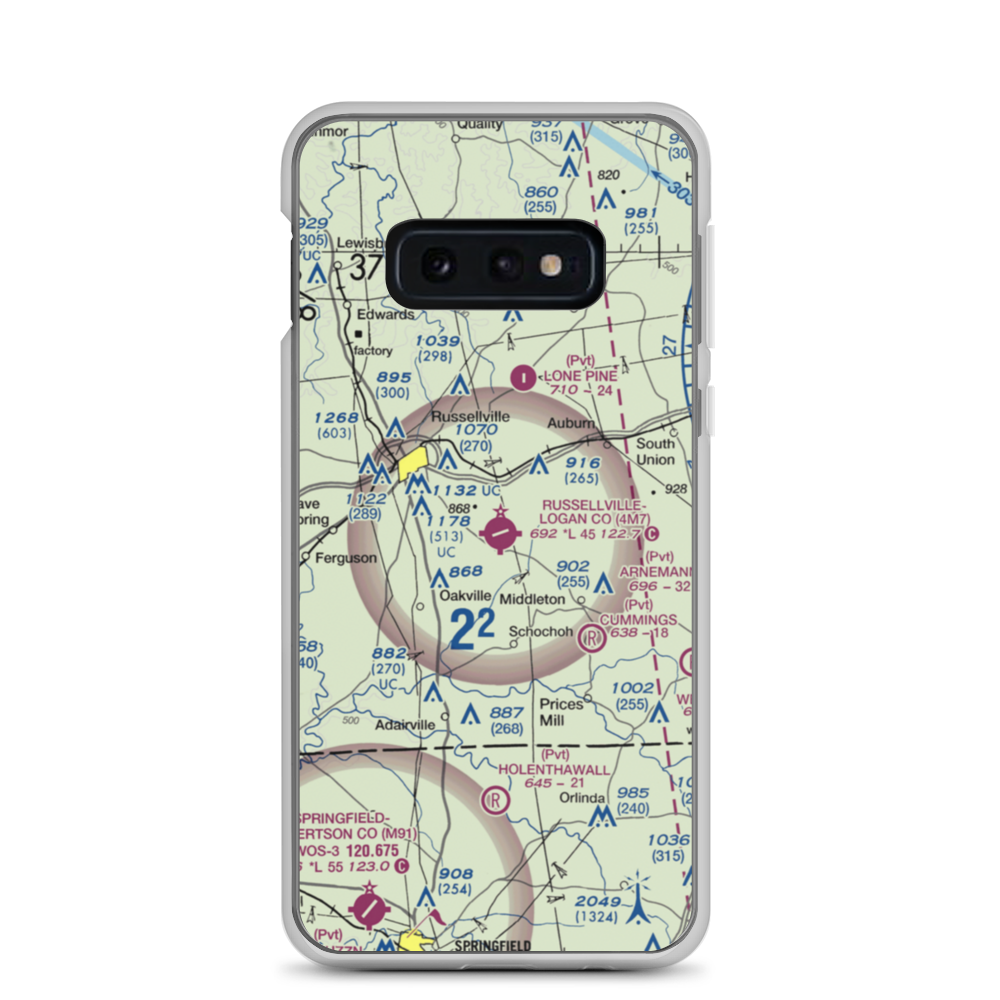 Russellville Logan County Airport (4M7) VFR Sectional Samsung Case Samsung Galaxy S10e model shown