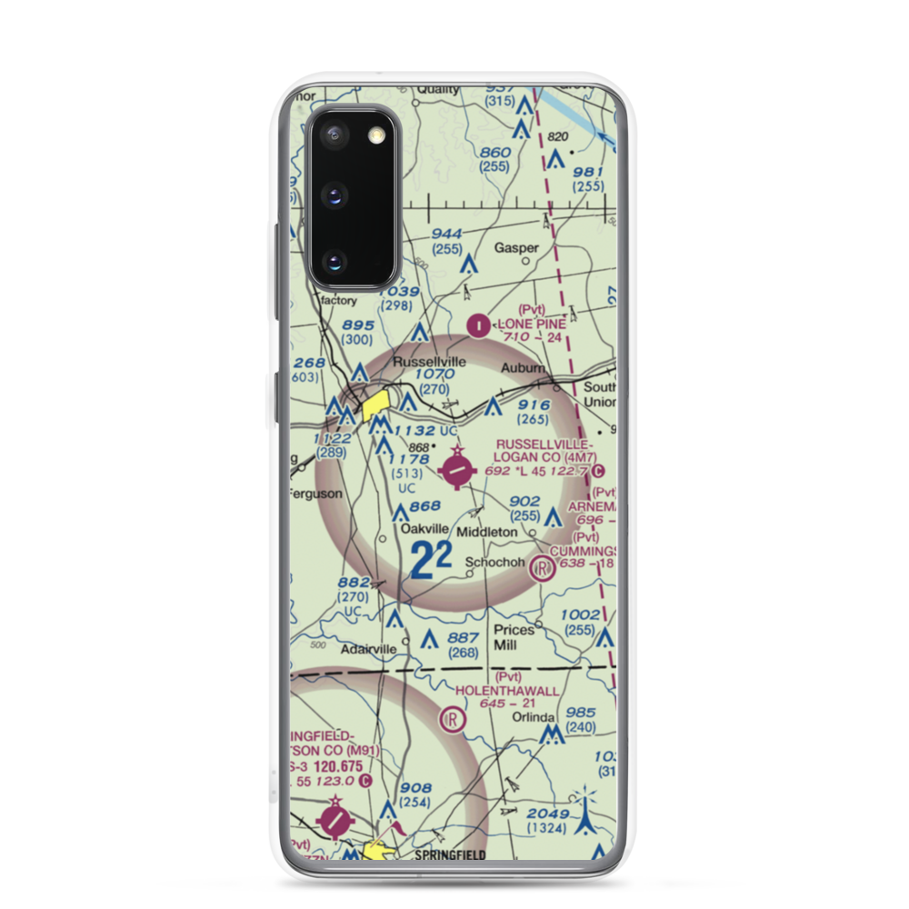 Russellville Logan County Airport (4M7) VFR Sectional Samsung Case Samsung Galaxy S20 model shown