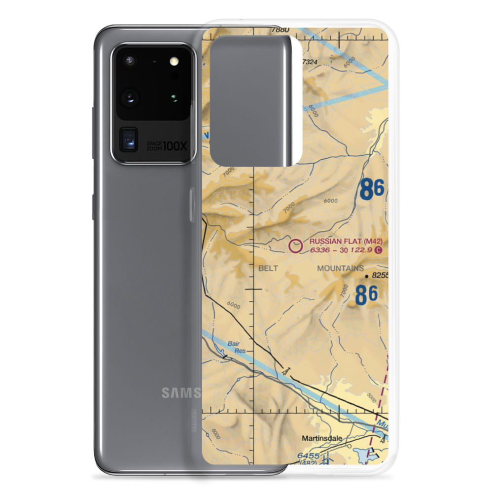 Russian Flat Airport (M42) VFR Sectional Samsung Case Samsung Galaxy S20 Ultra model shown