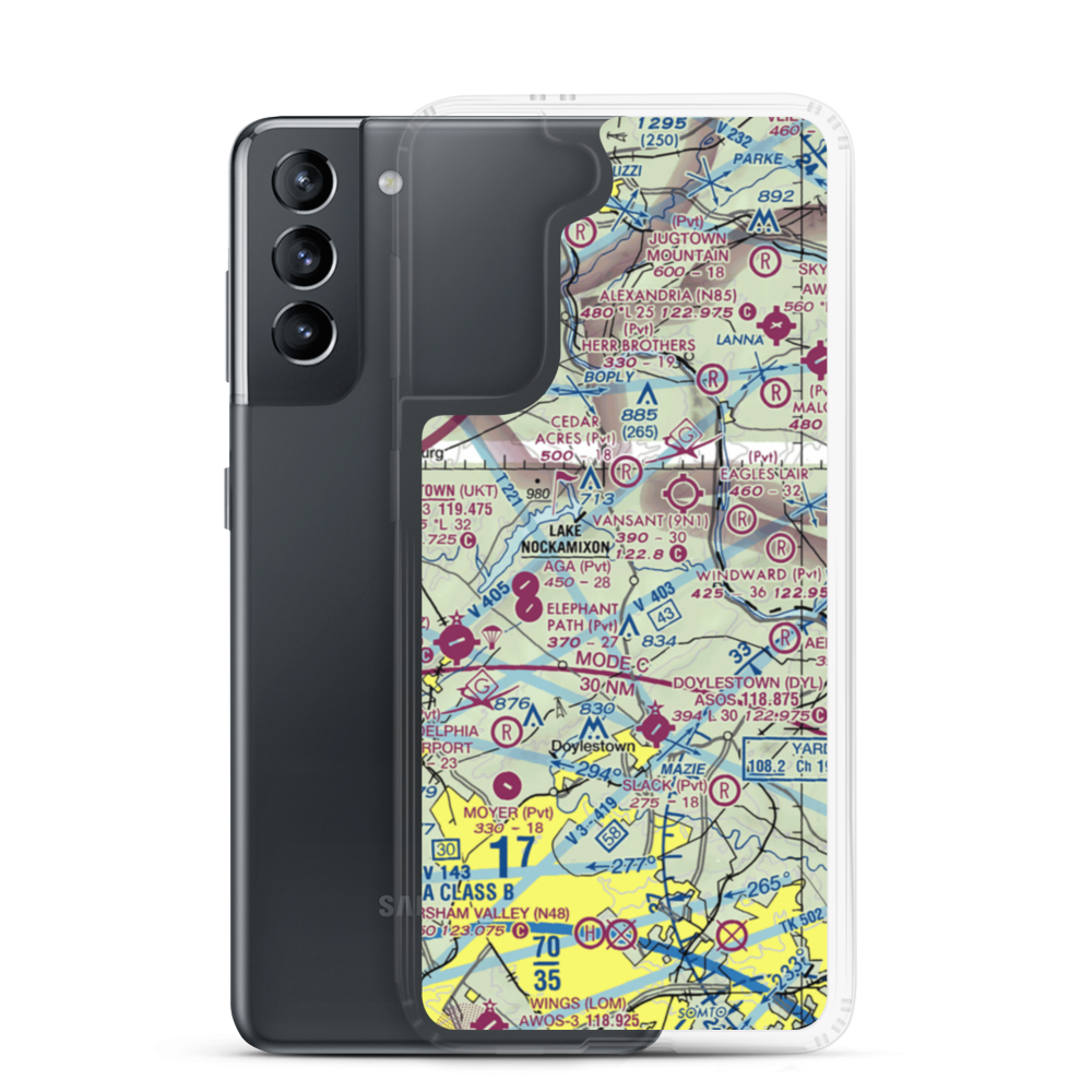 Russo Airstrip (4PA8) VFR Sectional Samsung Case Samsung Galaxy S21 model shown