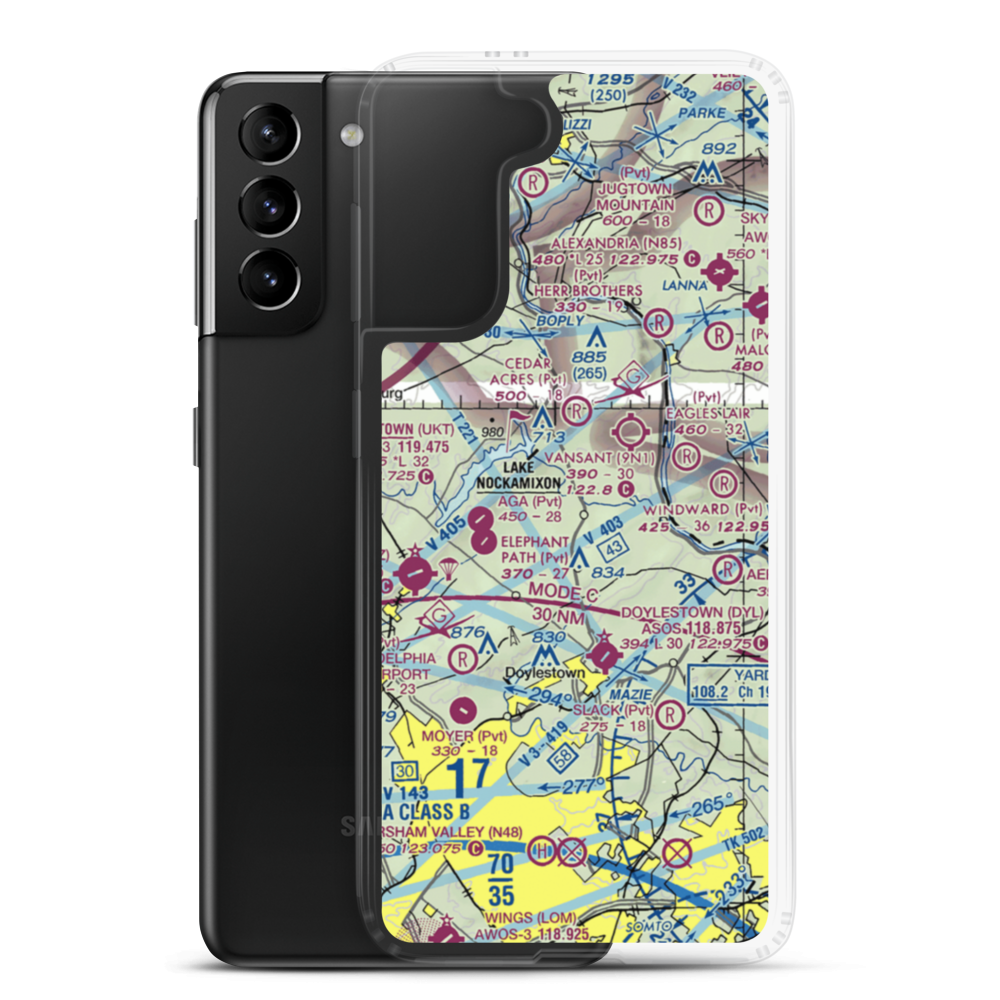 Russo Airstrip (4PA8) VFR Sectional Samsung Case Samsung Galaxy S21 Plus model shown
