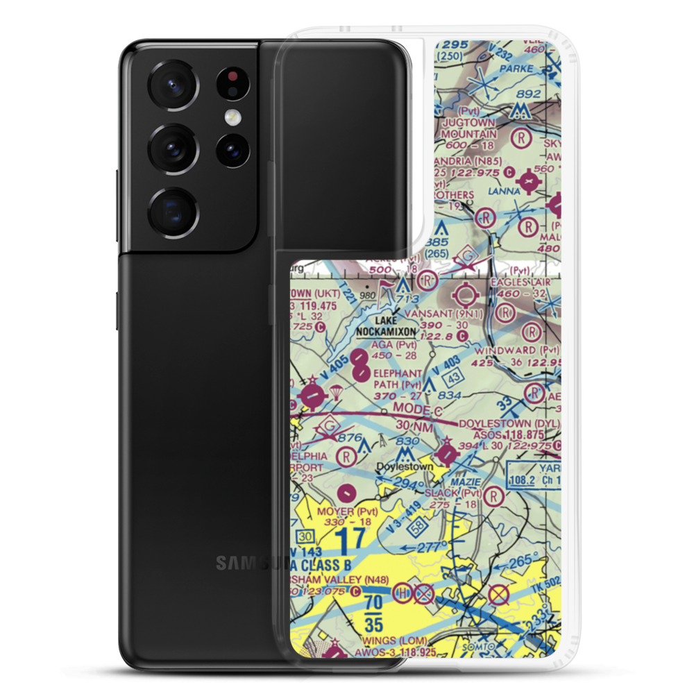 Russo Airstrip (4PA8) VFR Sectional Samsung Case Samsung Galaxy S21 Ultra model shown