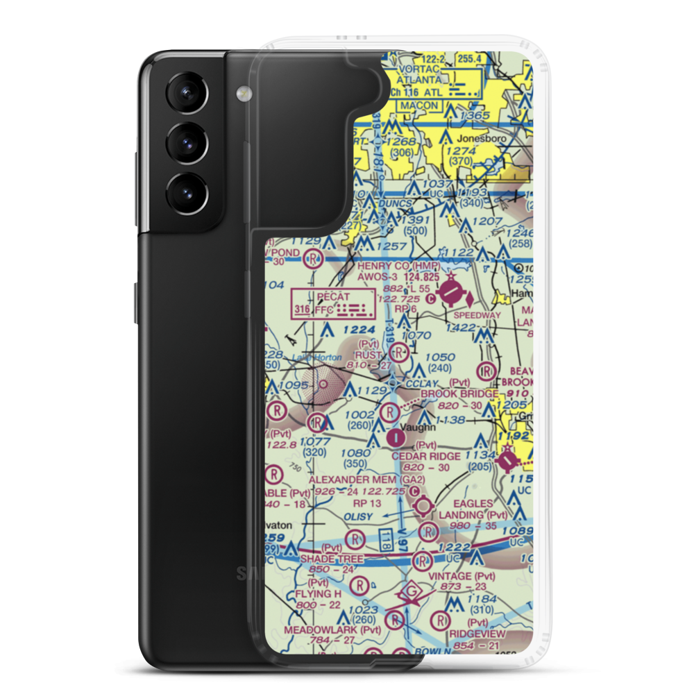 Rust Airstrip (3RU) VFR Sectional Samsung Case Samsung Galaxy S21 Plus model shown
