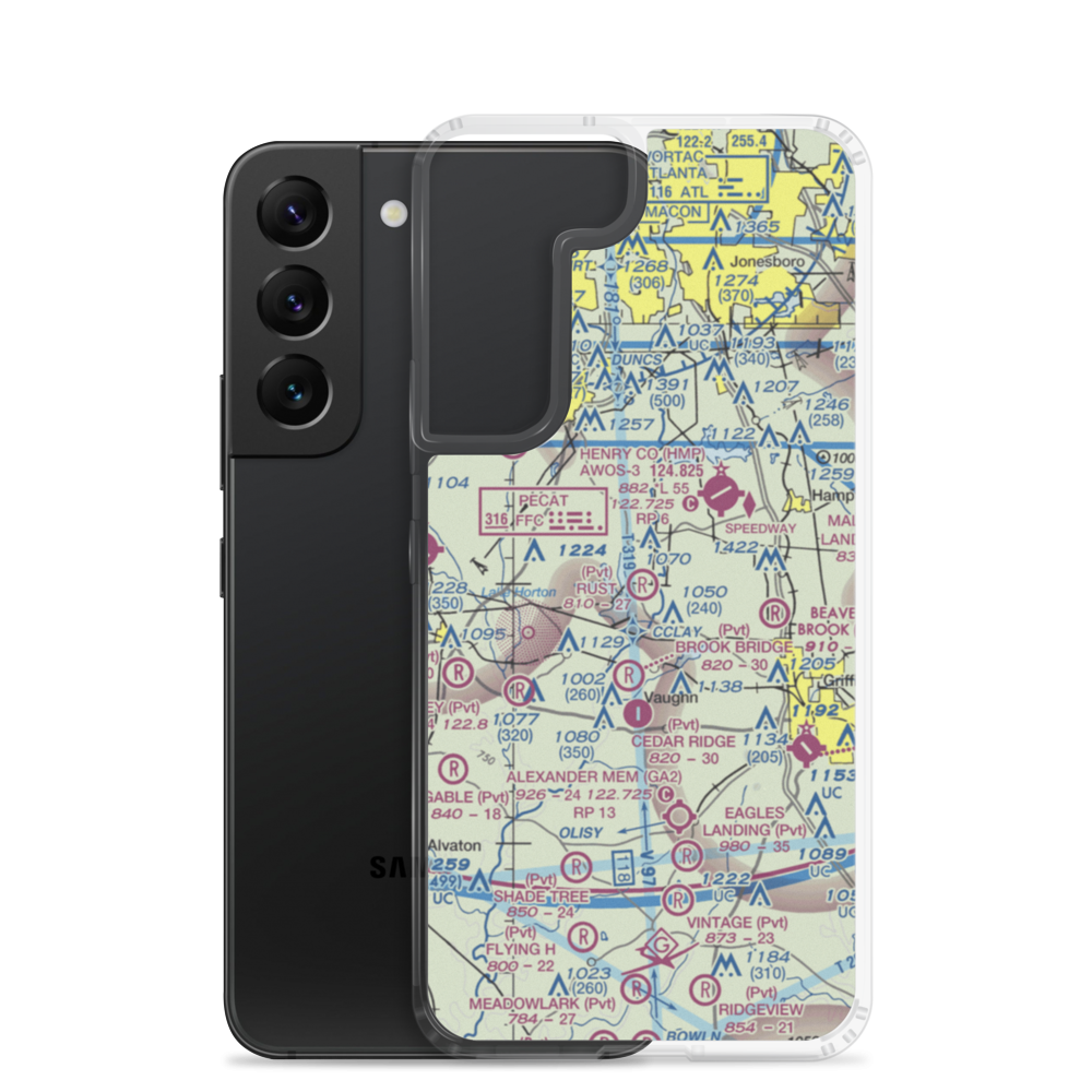 Rust Airstrip (3RU) VFR Sectional Samsung Case Samsung Galaxy S22 model shown