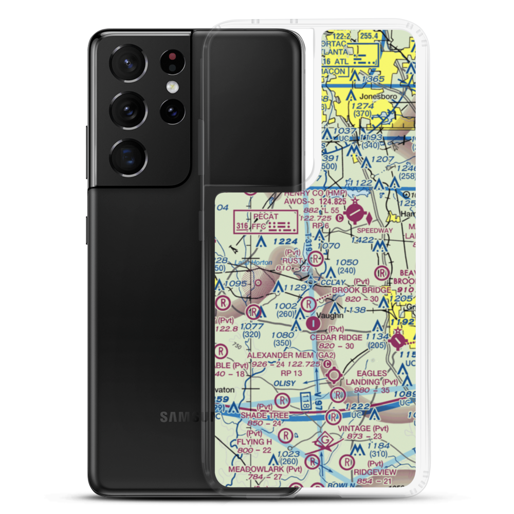 Rust Airstrip (GA82) VFR Sectional Samsung Case Samsung Galaxy S21 Ultra model shown
