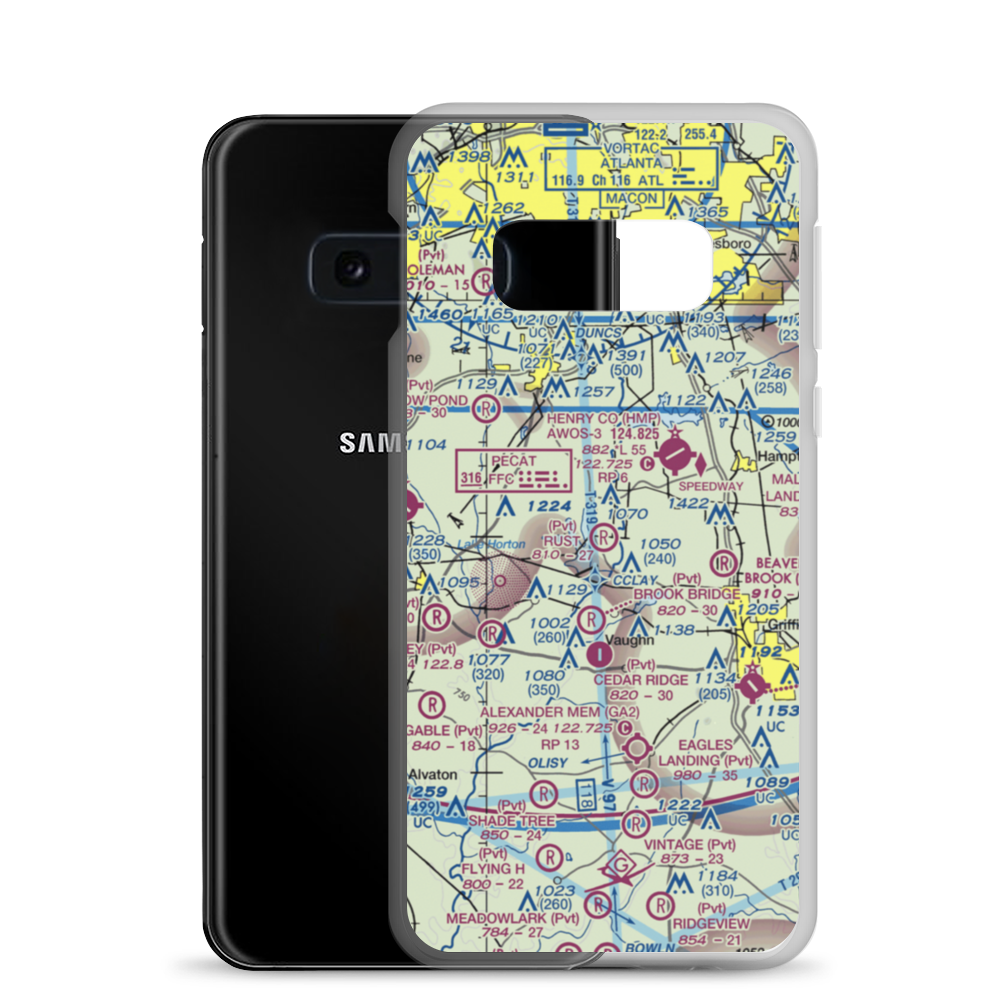 Rust Airstrip (GA82) VFR Sectional Samsung Case Samsung Galaxy S10e model shown