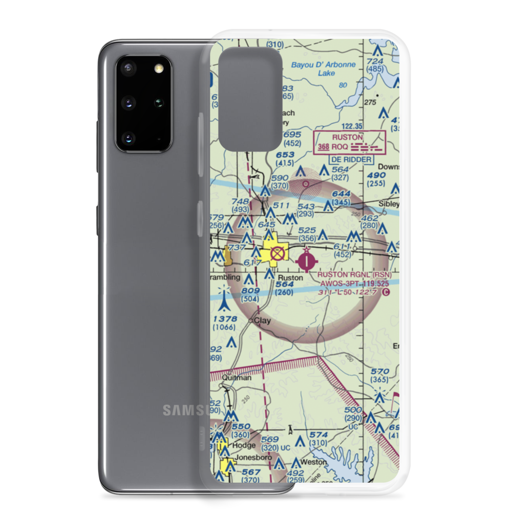 Ruston Regional Airport (RSN) VFR Sectional Samsung Case Samsung Galaxy S20 Plus model shown