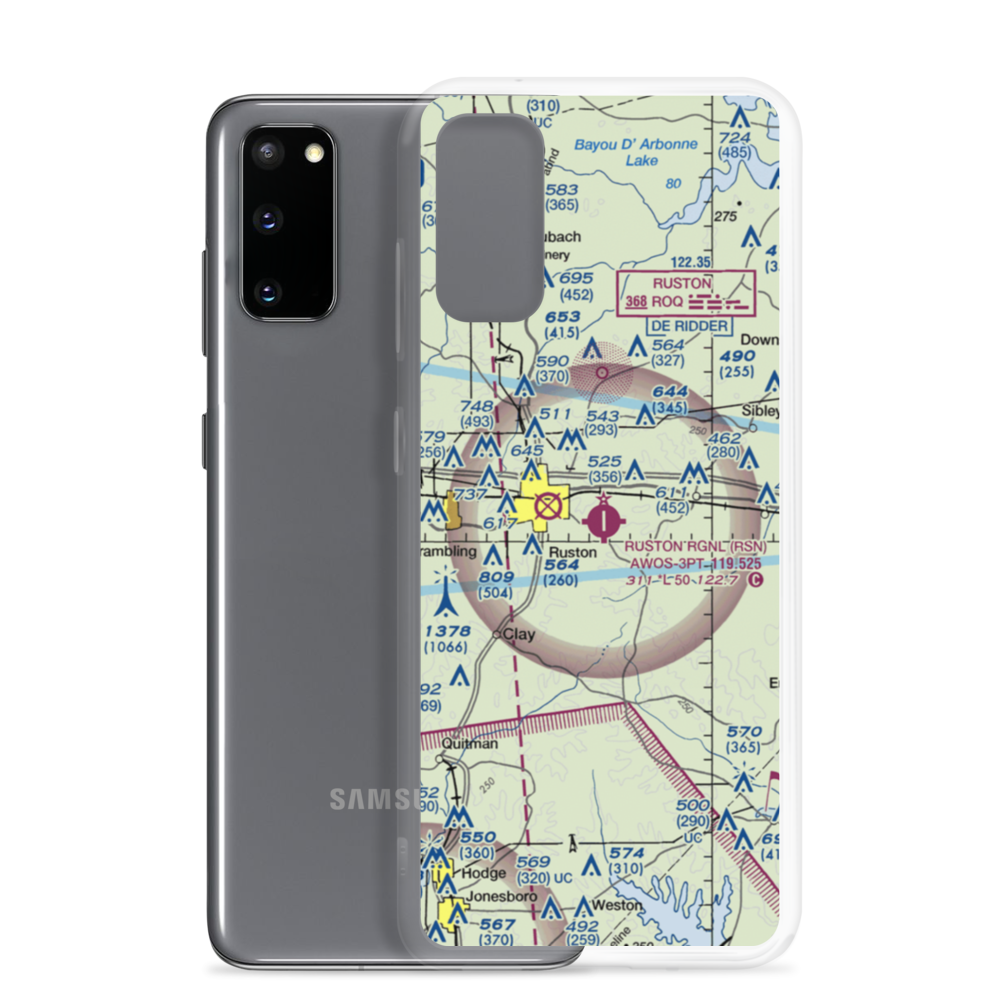 Ruston Regional Airport (RSN) VFR Sectional Samsung Case Samsung Galaxy S20 model shown