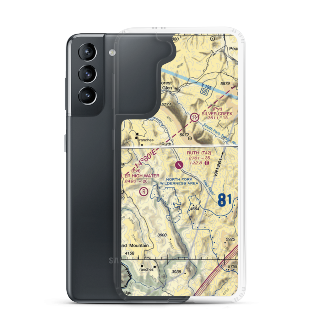 Ruth Airport (T42) VFR Sectional Samsung Case Samsung Galaxy S21 model shown