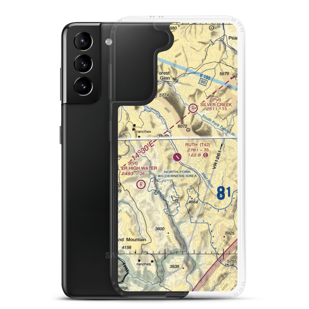 Ruth Airport (T42) VFR Sectional Samsung Case Samsung Galaxy S21 Plus model shown
