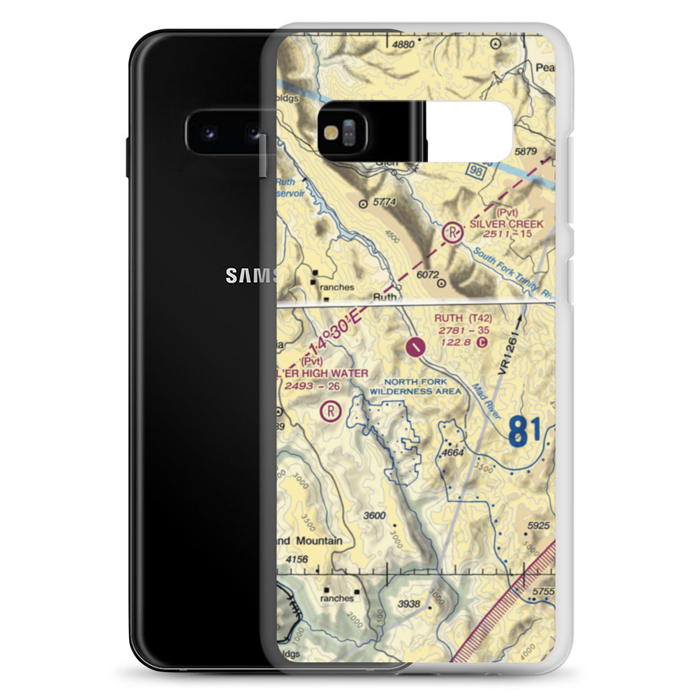 Ruth Airport (T42) VFR Sectional Samsung Case Samsung Galaxy S10+ model shown