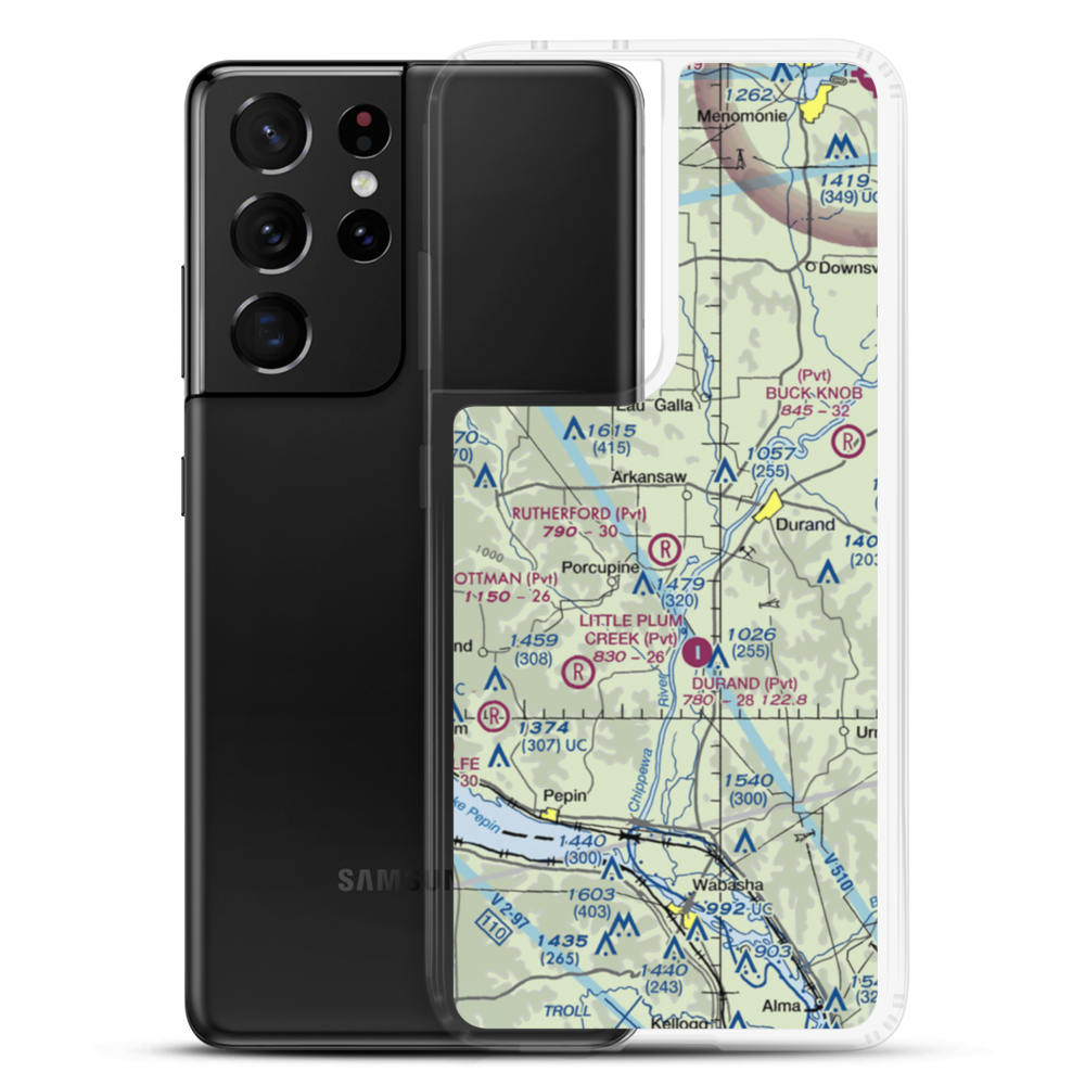 Rutherford Airport (28WI) VFR Sectional Samsung Case Samsung Galaxy S21 Ultra model shown