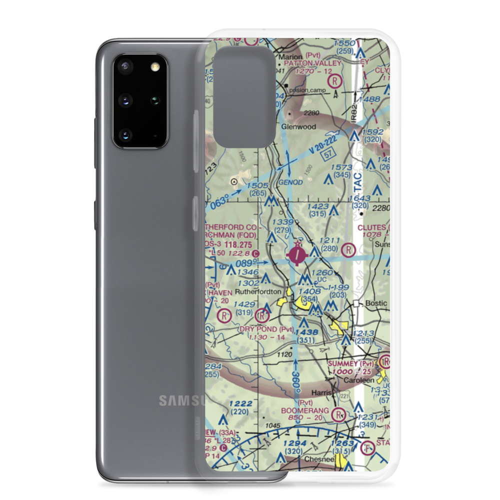 Rutherford County Marchman Field (FQD) VFR Sectional Samsung Case Samsung Galaxy S20 Plus model shown