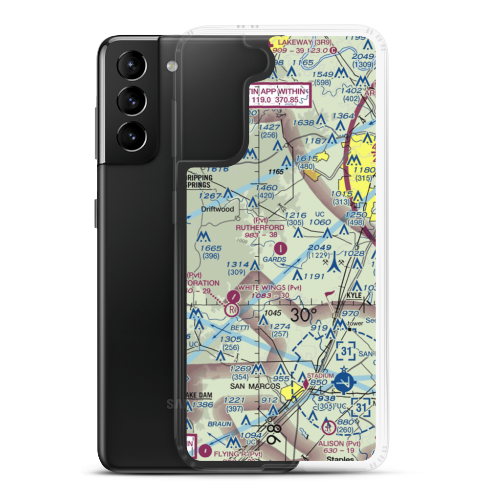 Rutherford Ranch Airport (85TX) VFR Sectional Samsung Case Samsung Galaxy S21 Plus model shown