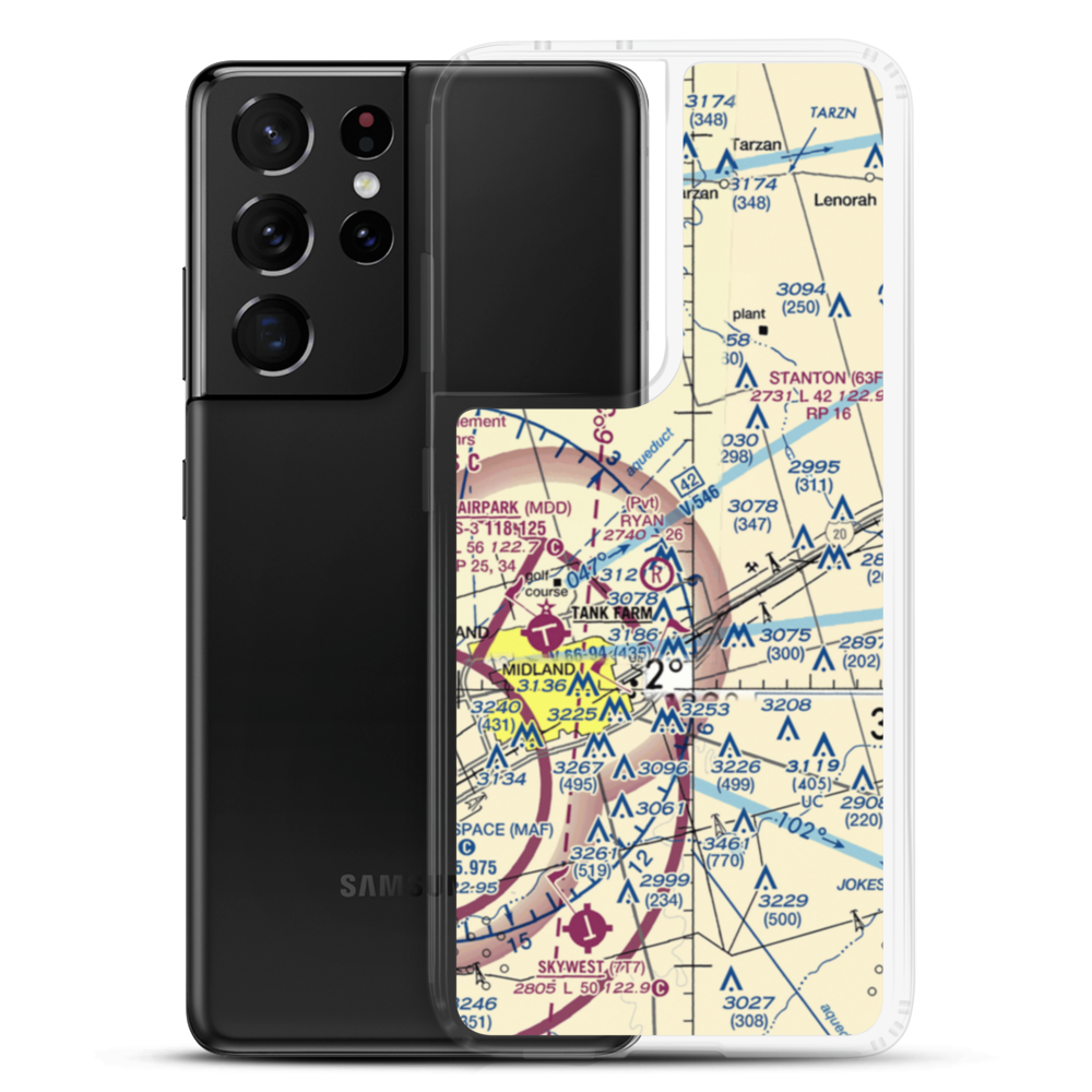 Ryan Aerodrome (7TX7) VFR Sectional Samsung Case Samsung Galaxy S21 Ultra model shown