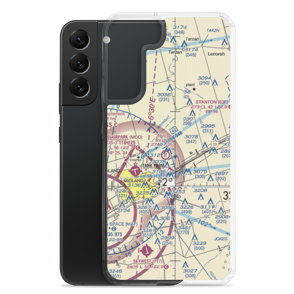 Ryan Aerodrome (7TX7) VFR Sectional Samsung Case Samsung Galaxy S22 Plus model shown