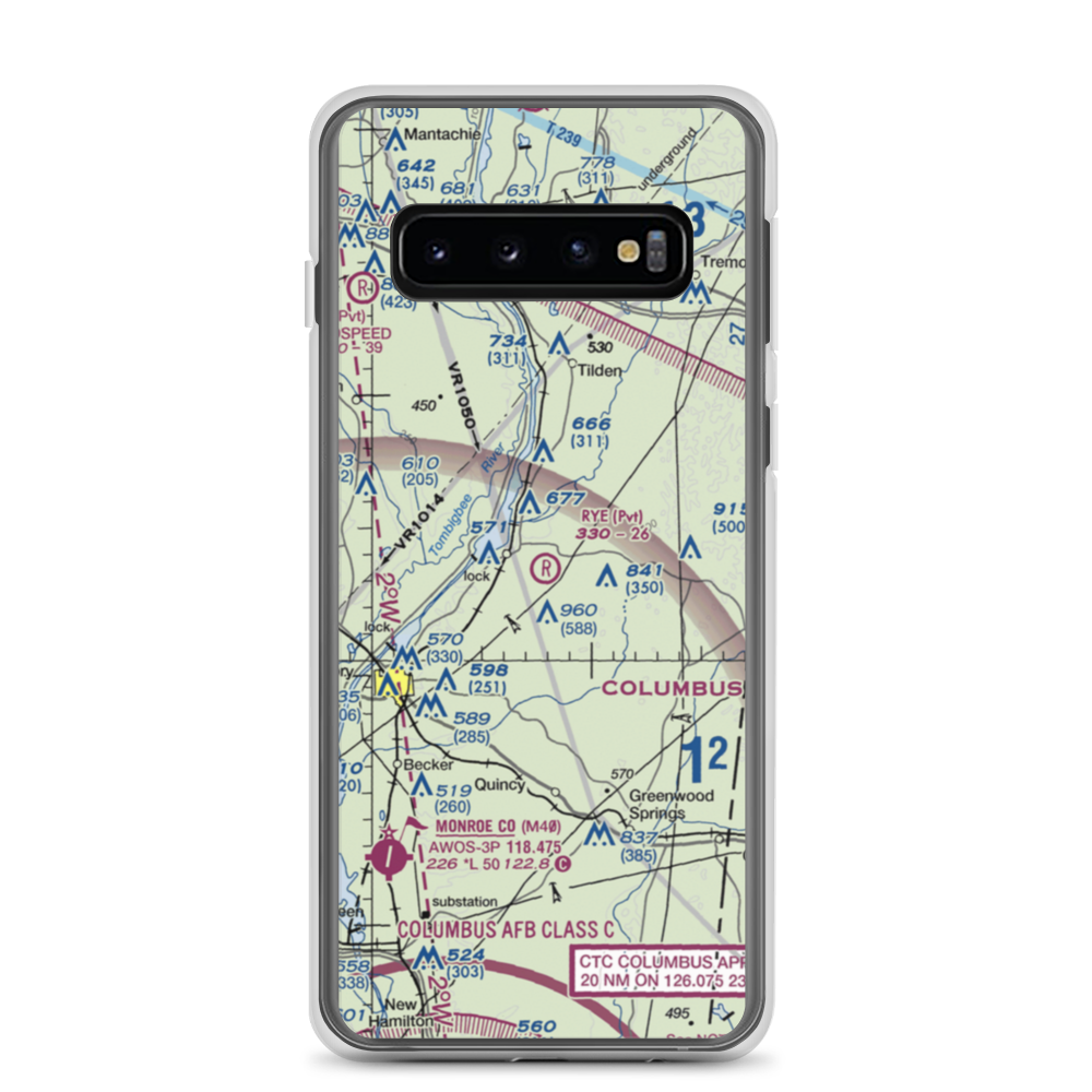 Rye Field (MS63) VFR Sectional Samsung Case Samsung Galaxy S10 model shown