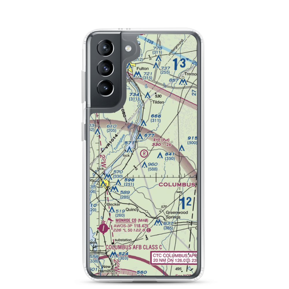 Rye Field (MS63) VFR Sectional Samsung Case Samsung Galaxy S21 model shown