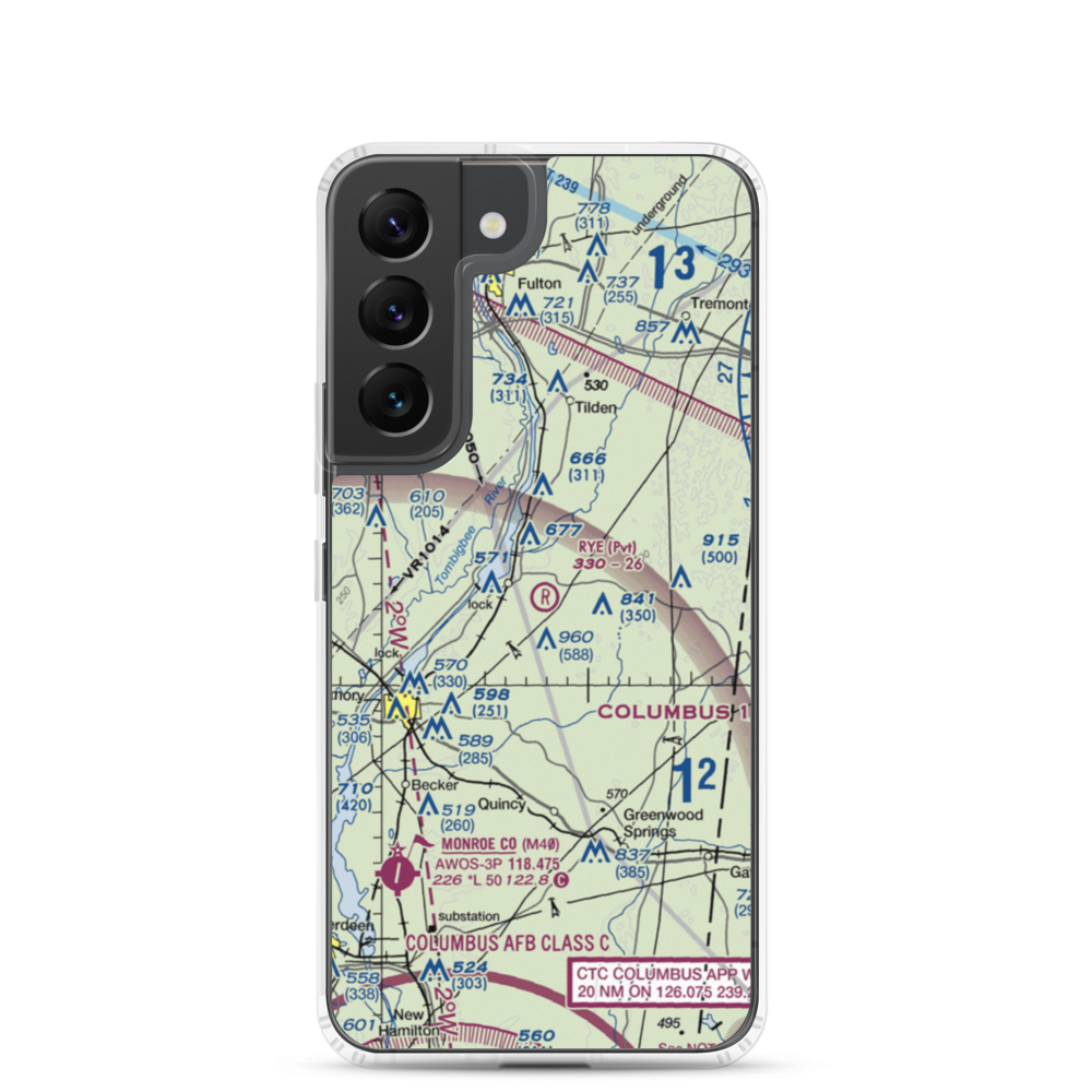 Rye Field (MS63) VFR Sectional Samsung Case Samsung Galaxy S22 model shown