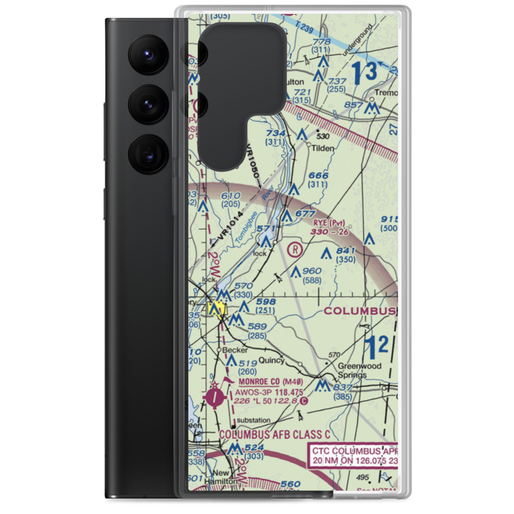 Rye Field (MS63) VFR Sectional Samsung Case Samsung Galaxy S22 Ultra model shown