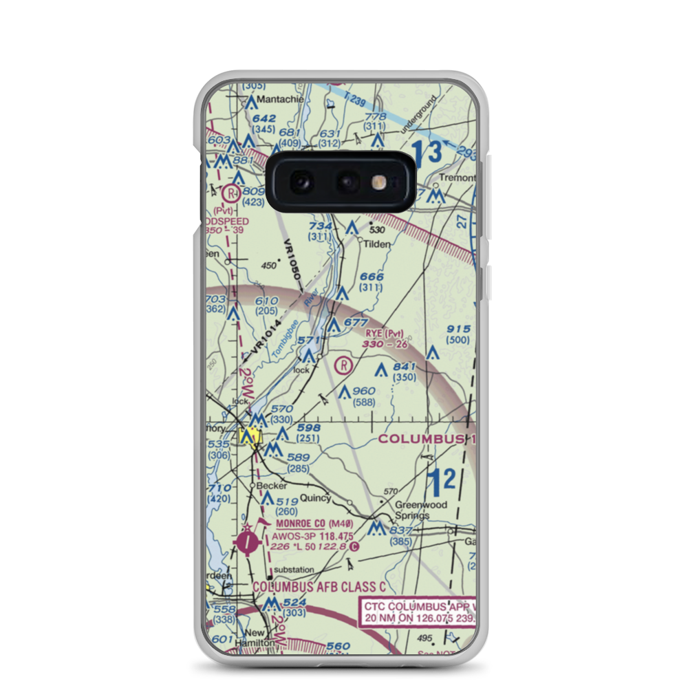 Rye Field (MS63) VFR Sectional Samsung Case Samsung Galaxy S10e model shown