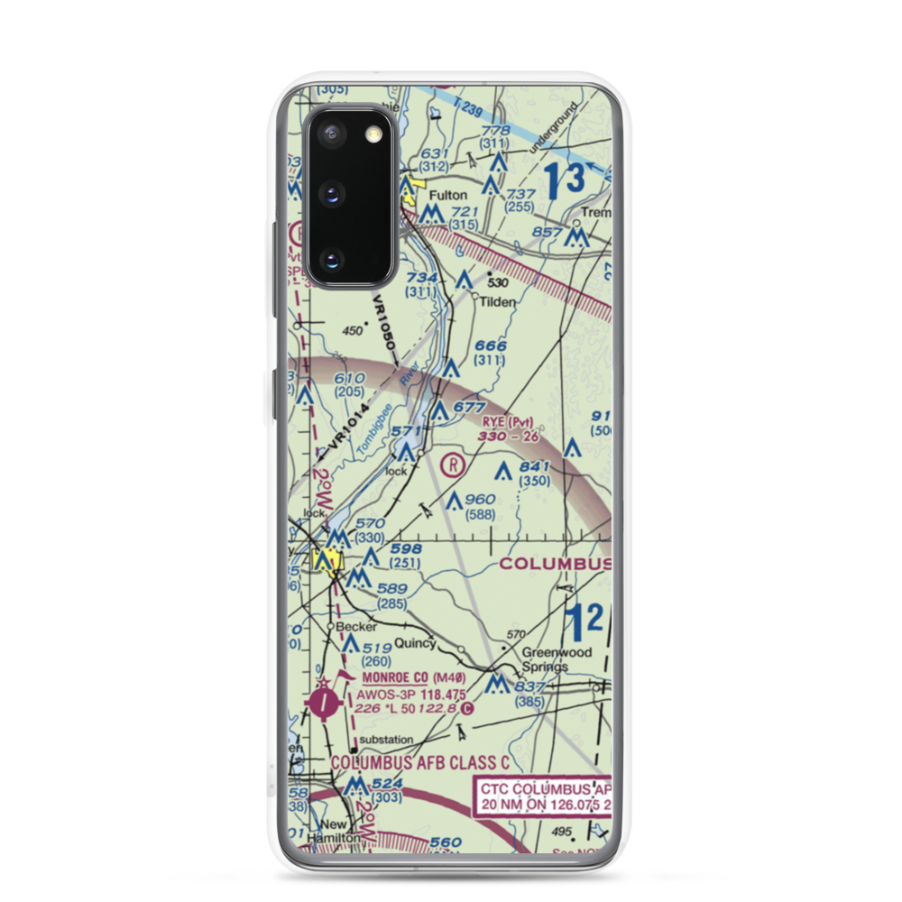 Rye Field (MS63) VFR Sectional Samsung Case Samsung Galaxy S20 model shown