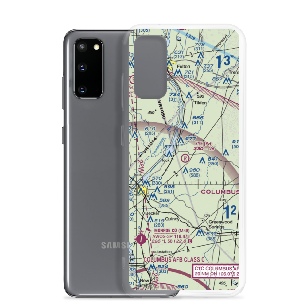 Rye Field (MS63) VFR Sectional Samsung Case Samsung Galaxy S20 model shown
