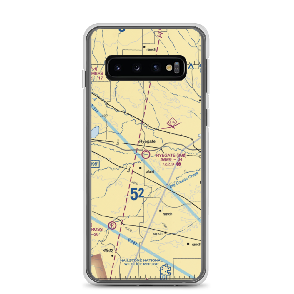 Ryegate Airport (8U0) VFR Sectional Samsung Case Samsung Galaxy S10 model shown