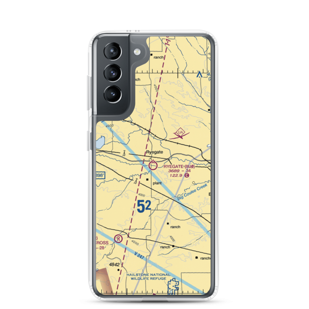 Ryegate Airport (8U0) VFR Sectional Samsung Case Samsung Galaxy S21 model shown