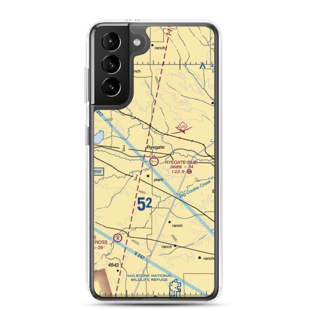Ryegate Airport (8U0) VFR Sectional Samsung Case Samsung Galaxy S21 Plus model shown
