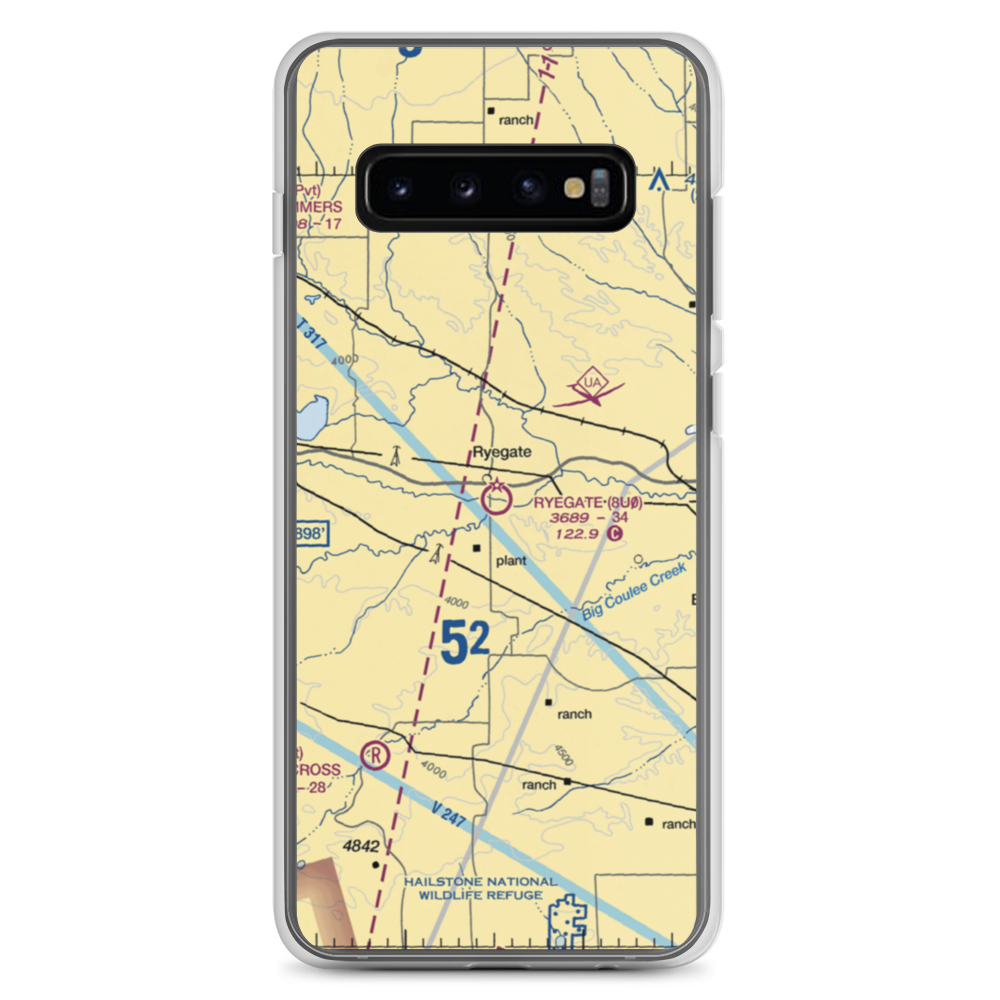 Ryegate Airport (8U0) VFR Sectional Samsung Case Samsung Galaxy S10+ model shown