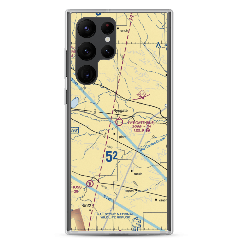 Ryegate Airport (8U0) VFR Sectional Samsung Case Samsung Galaxy S22 Ultra model shown