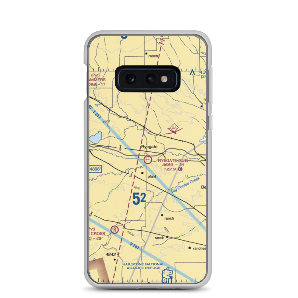 Ryegate Airport (8U0) VFR Sectional Samsung Case Samsung Galaxy S10e model shown
