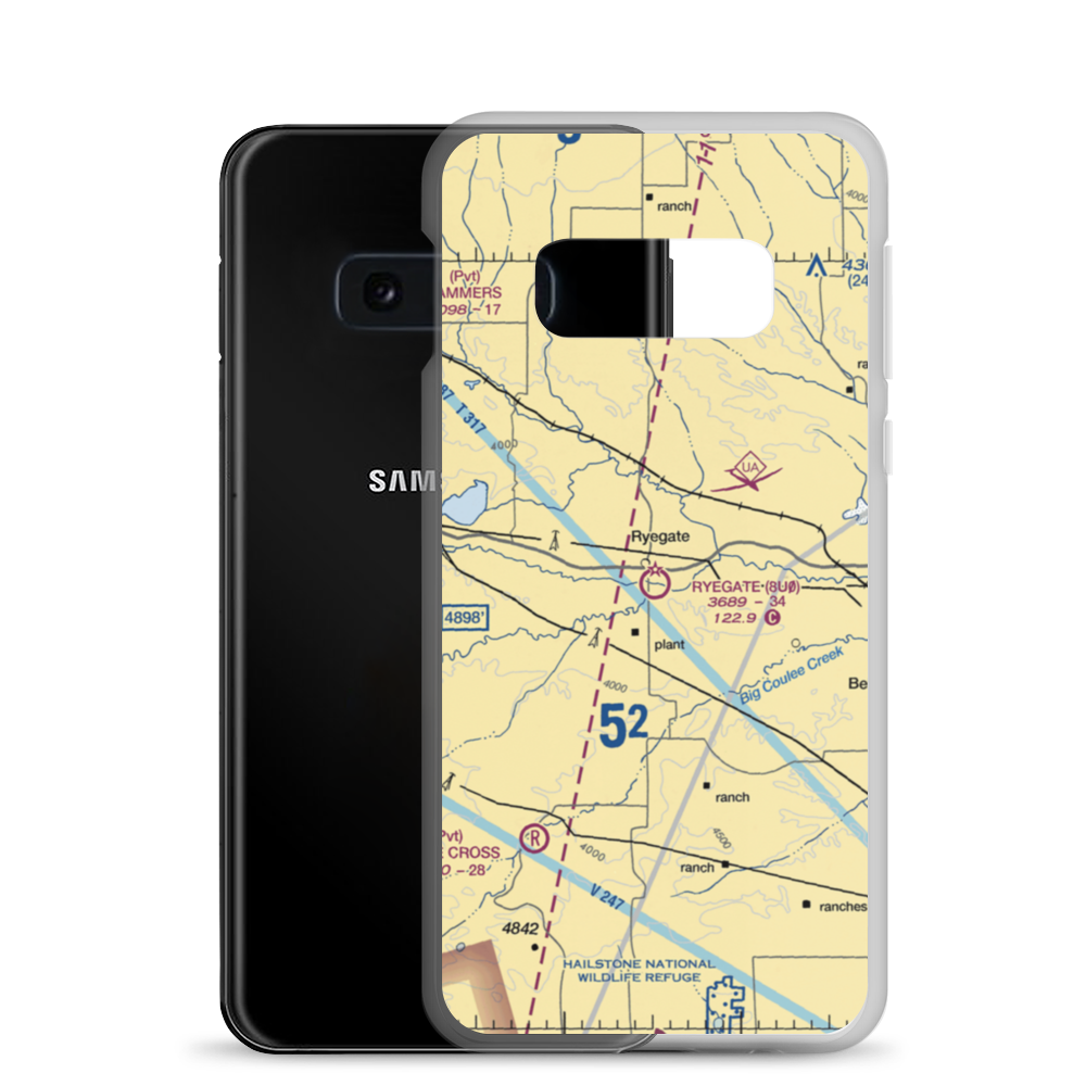 Ryegate Airport (8U0) VFR Sectional Samsung Case Samsung Galaxy S10e model shown